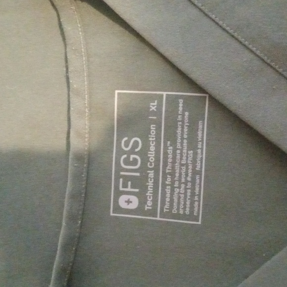 Figs Green Short Sleeve Tee with Crew Neck Lean Style Bonsai Color Size Xl Men - Picture 4 of 8